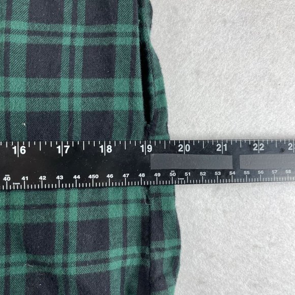 BEACHLUNCHLOUNGE Womens XS Blue Green Plaid Flannel Ruffle Sleeve Dress Pockets - Picture 11 of 14
